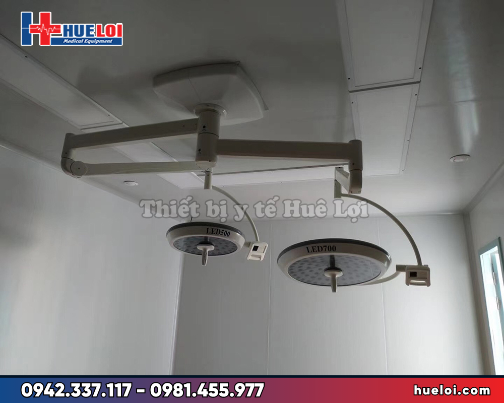 Đèn LED phẫu thuật treo trần 2 nhánh 750/550 — bóng OSRAM Đức